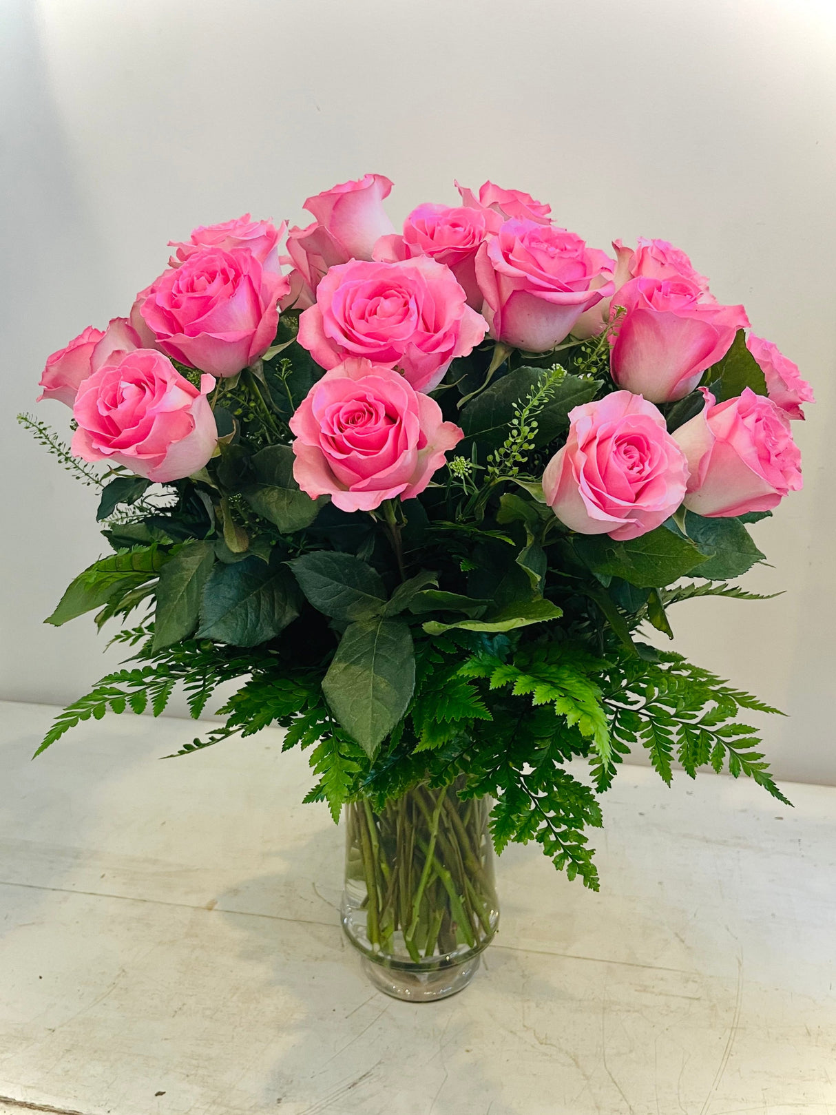 Long Stem Pink Rose Bouquet