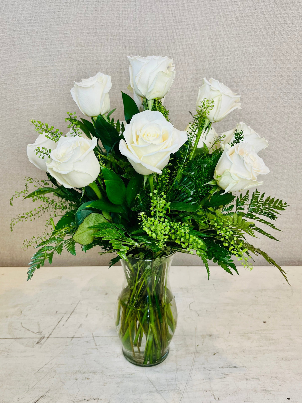 Long Stem White Rose Bouquet