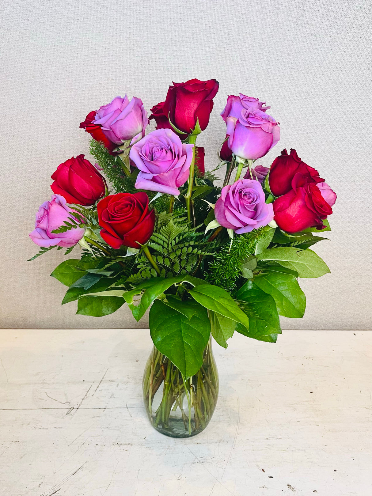 Red & Lavender Rose Bouquet