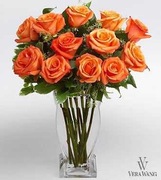 Long Stem Orange Rose Bouquet